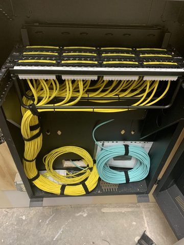 Completed data center rack